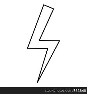 Lightning bolt Electric power Flash thunderbolt icon outline black color vector illustration flat style simple image