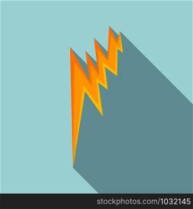 Lightning bolt icon. Flat illustration of lightning bolt vector icon for web design. Lightning bolt icon, flat style