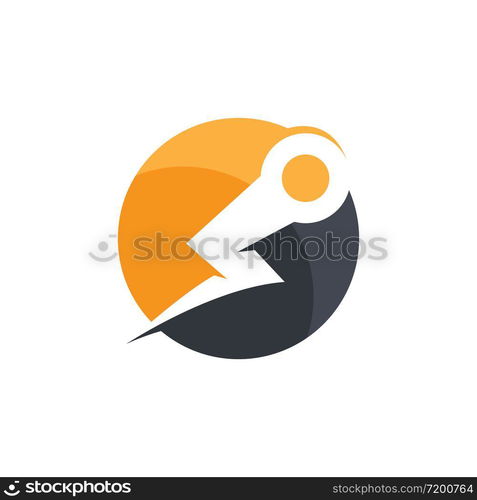 Lightning bolt icon logo creative vectorillustration