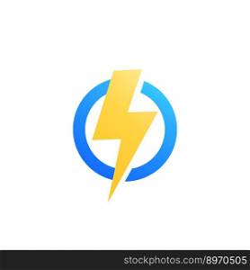 Lightning bolt icon logo vector image