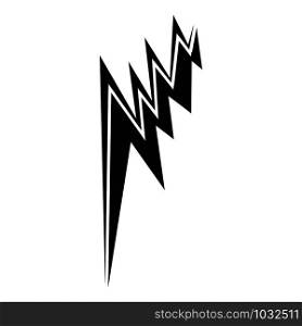 Lightning bolt icon. Simple illustration of lightning bolt vector icon for web design isolated on white background. Lightning bolt icon, simple style