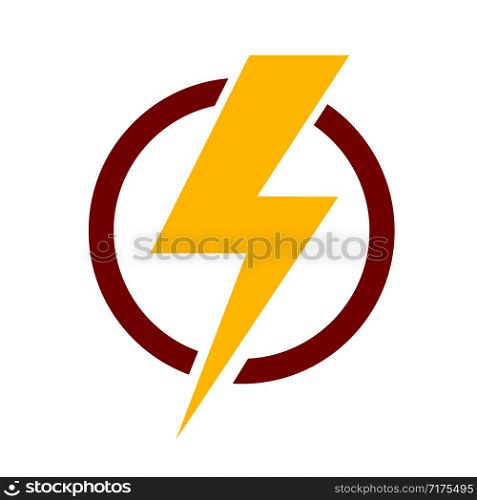 Lightning bolt icon, stock vector illustration