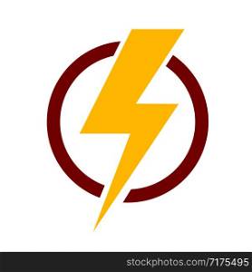 Lightning bolt icon, stock vector illustration
