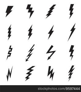 Lightning bolt icons vector image