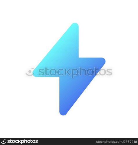 Lightning bolt pixel perfect flat gradient two-color ui icon. Internet speed. Latest news. Hot offer. Simple filled pictogram. GUI, UX design for mobile application. Vector isolated RGB illustration. Lightning bolt pixel perfect flat gradient two-color ui icon