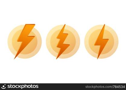 Lightning bolt. Thunder bolt, lighting strike expertise. Vector stock illustration.