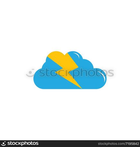 Lightning cloud logo vector template icon design