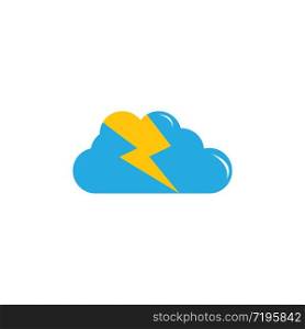 Lightning cloud logo vector template icon design