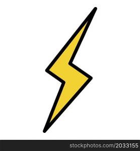 Lightning contour icon. Outline lightning contour vector icon color flat isolated. Lightning contour icon color outline vector