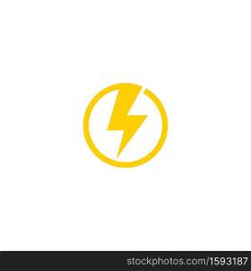 Lightning, electric power vector logo design element. Energy and thunder electricity 