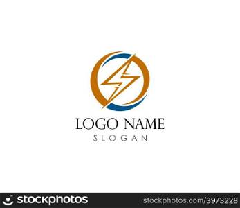 Lightning, electric power vector logo design element. Energy and thunder electricity symbol concept.