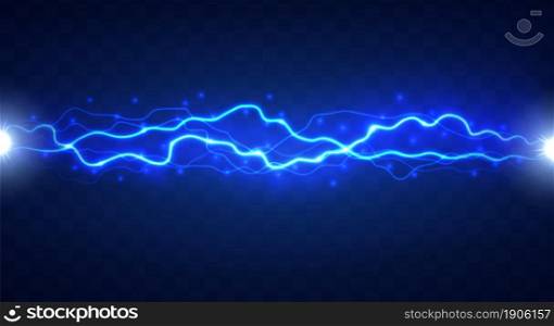 Lightning flash effect. Realistic electric lightning, Abstract background in the form of lightning. A powerful charge causes many sparks. Power of nature.. Lightning flash effect. Realistic electric lightning,