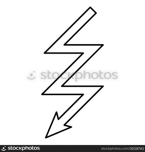 Lightning icon black color vector illustration flat style outline
