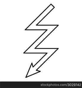 Lightning icon black color vector illustration flat style outline