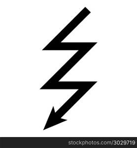 Lightning icon black color vector illustration flat style simple image