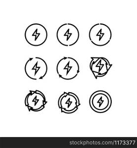 Lightning icon design template vector