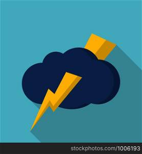 Lightning icon. Flat illustration of lightning vector icon for web. Lightning icon, flat style