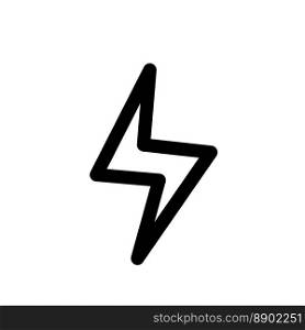 Lightning icon line isolated on white background. Black flat thin icon on modern outline style. Linear symbol and editable stroke. Simple and pixel perfect stroke vector illustration