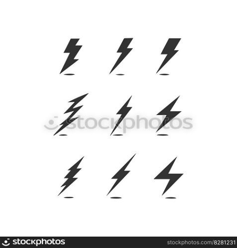 Lightning icon set. Vector illustration desing.