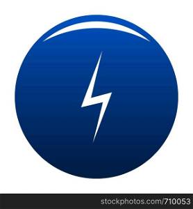 Lightning icon vector blue circle isolated on white background . Lightning icon blue vector