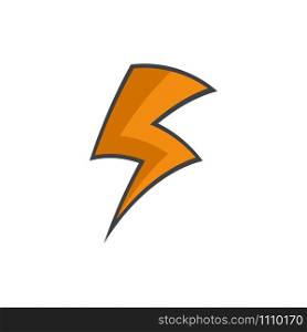 lightning icon vector logo template in trendy flat design
