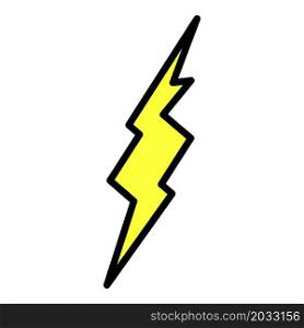 Lightning in a thunderstorm icon. Outline lightning in a thunderstorm vector icon color flat isolated. Lightning in a thunderstorm icon color outline vector