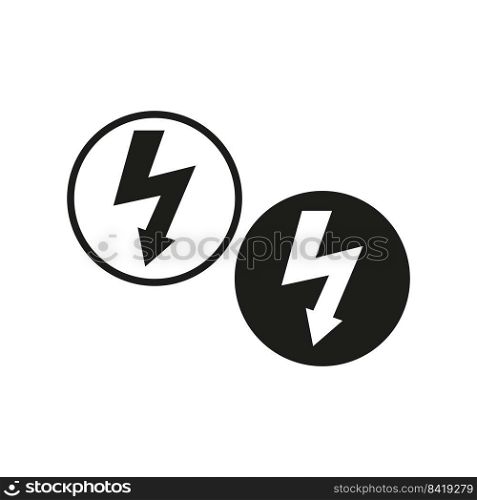 Lightning in circles icons. Technology concept. Electric power. Vector illustration. Stock image. EPS 10.. Lightning in circles icons. Technology concept. Electric power. Vector illustration. Stock image. 