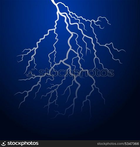 Lightning in the night sky. A vector illustration