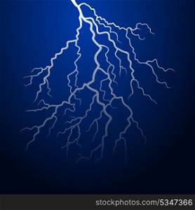 Lightning in the night sky. A vector illustration