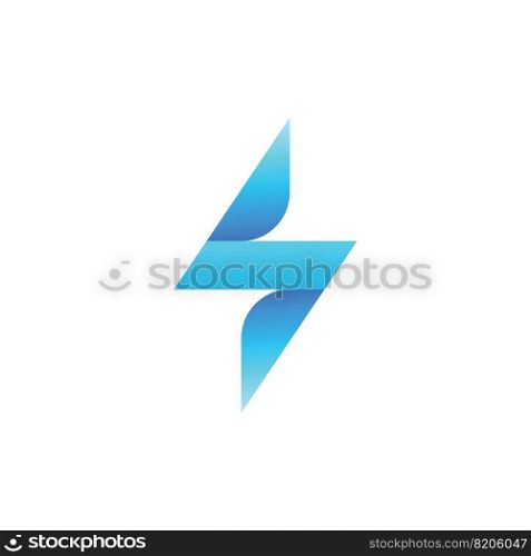 Lightning logo. Electrical energy  Flash or symbol of power. The concept of speed  fast  fast  fast. Vector illustration  clip art.