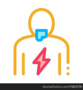 Lightning On Body Icon Vector. Outline Lightning On Body Sign. Isolated Contour Symbol Illustration. Lightning On Body Icon Vector Outline Illustration