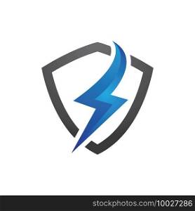 Lightning shield logo images illustration design