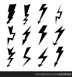 Lightning Signs Vector Set. Lightning Bolt Icons. Lightning Signs Vector Set. Lightning Bolt Icons. Thunder Bolt Symbols