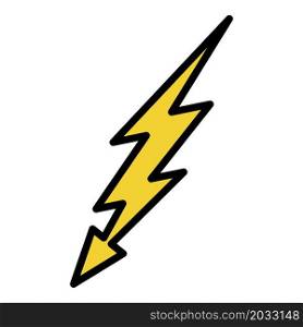 Lightning strike icon. Outline lightning strike vector icon color flat isolated. Lightning strike icon color outline vector