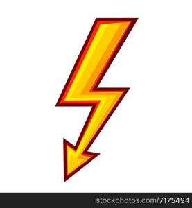 lightning symbol sign iconon white, stock vector illustration