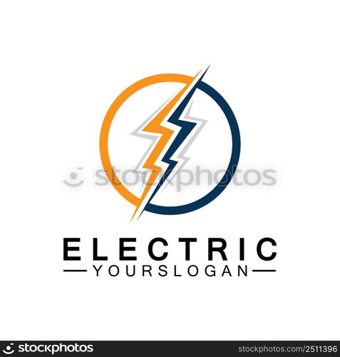 lightning thunder bolt electricity logo design template