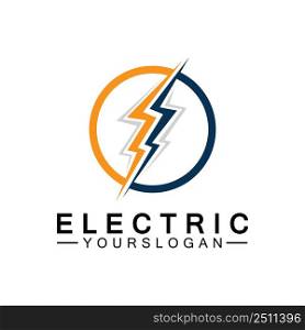 lightning thunder bolt electricity logo design template