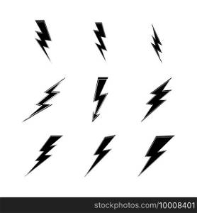 lightning thunderbolt electricity logo design template