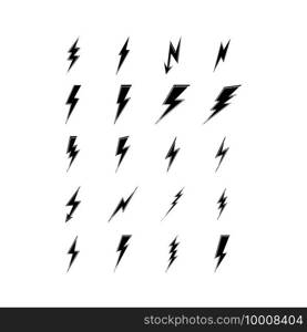 lightning thunderbolt electricity logo design template