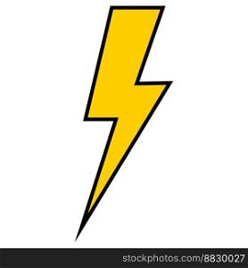 Lightning voltage high sign electric danger warning, icon risk power