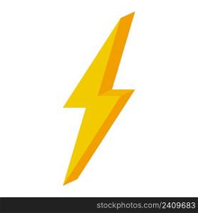 Lightning yellow 3d simple flat sign energy brainstorming, bright new idea. stock illustration