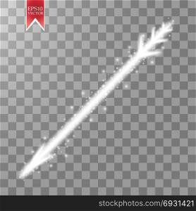 Lights arrow with dust glitters. Transparent background.. Lights arrow with dust glitters. Transparent background. Vector