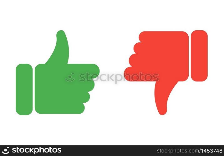 Like and dislike flat icon, isolated vector symbol.