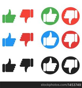 Like and dislike set for concept design, vector icon.