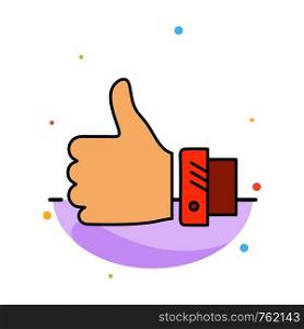 Like, Business, Finger, Hand, Solution, Thumbs Abstract Flat Color Icon Template
