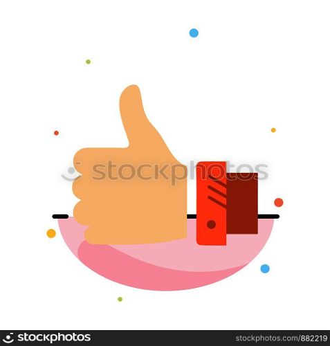 Like, Business, Finger, Hand, Solution, Thumbs Abstract Flat Color Icon Template