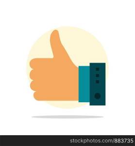 Like, Finger, Gesture, Hand, Thumbs, Up, Yes Abstract Circle Background Flat color Icon