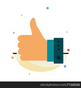 Like, Finger, Gesture, Hand, Thumbs, Up, Yes Abstract Flat Color Icon Template