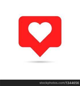 Like icon in flat style. White heart on red background. Emoji symbol for web social comments. Thumbs up button. Love hearts tag. Community emoticon notification. 1 like in popular social chat. Vector.. Like icon in flat style. White heart on red background. Emoji symbol for web social comments. Thumbs up button. Love hearts tag. Community emoticon notification. 1 like in popular social chat. Vector