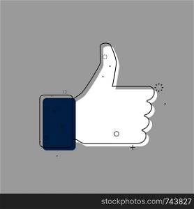 Like icon in trendy flat style, Thumb up, vector illustration